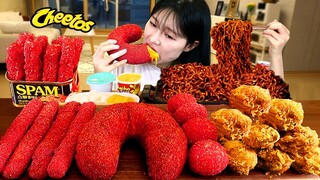 ASMR MUKBANG| 직접 만든 치토스 치킨 치즈스틱 핫도그 짜파게티 먹방 & 레시피 CHEETOS CHICKEN AND BLACK BEAN NOODLES EATING