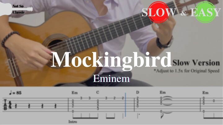 Mockingbird - Eminem | Fingerstyle Guitar TAB (+ Slow & Easy)