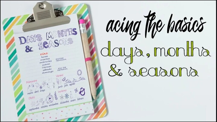 Spanish Basics: Days, Months & Seasons (Easy)