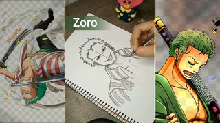 yuk gambar Zoro dari anime One Piece ! 💚 , hope you like it ❤!