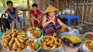 Bún Chả Giò Chay, Nem Chả | Món Ngon Mẹ Nấu Ngày Rằm Nơi Quê Nhà || Vegetarian spring rolls
