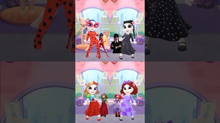 Ladybug V's Wednesday V's Miss Delight V's Ragatha Transformation My Talking Angela 2 #cosplay