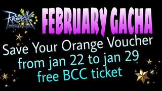 Ragnarok Mobile ▪ Save You BCC Gacha Voucher For Upcoming February Gacha
