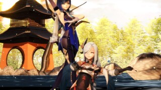 MMD Genshin สหัสวรรษแห่งน้ำแข็งและหิมะ - Shenhe และ Yelan