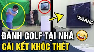 Đánh golf tại nhà mùa dịch cho 'TIẾT KIỆM', thanh niên 'GỤC NGÃ' sau cú mở màn | Tin 3 Phút Hài