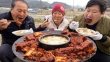 [찜갈비&청국장] 솥뚜껑에 만들어 먹는 대구식 찜갈비와 청국장의 맛있는 조합! (Spicy braised beef ribs) 요리&먹방!! - Mukbang eating show