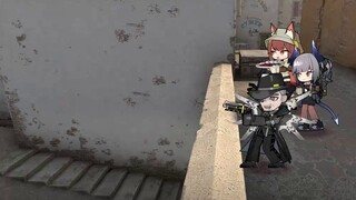 A place of water and soil supports a person.