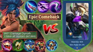 EVEN FULL TANK DEFENSE ITEM CAN'T SAVE KARINA? | EPIC COMEBACK?🔥 | DYRROTH BEST ONE SHOT BUILD!