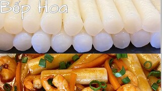 Làm bánh gạo Hàn Quốc dai ngon/Korean rice cake_Bánh gạo cay từ sốt tteobokki gói,đơn giản,hấp dẫn