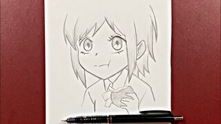 Anime chibi | how to draw Sasha from AOT Step-by-step
