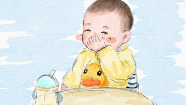 Anh ấy đi học vui quá!