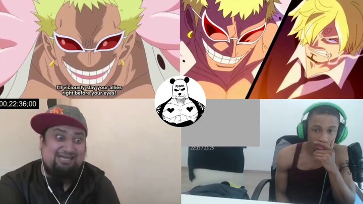 Sanji saves Nami Chopper and Brook from Doflamingo reaction mashup   one piece