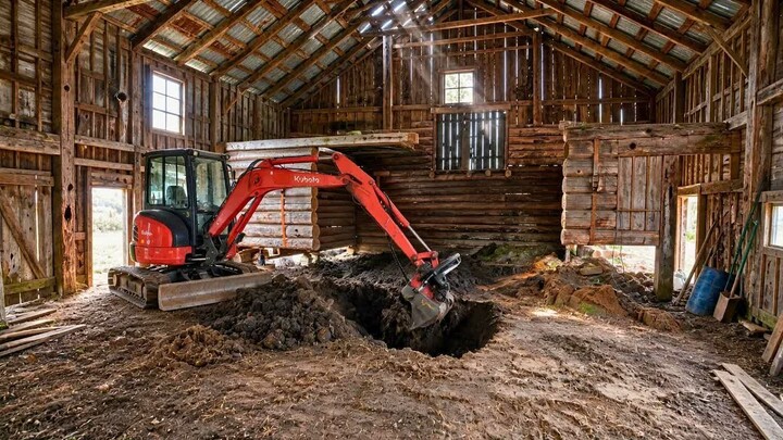 He Lifted a 100-Year-Old Barn to Build His Dream Garage