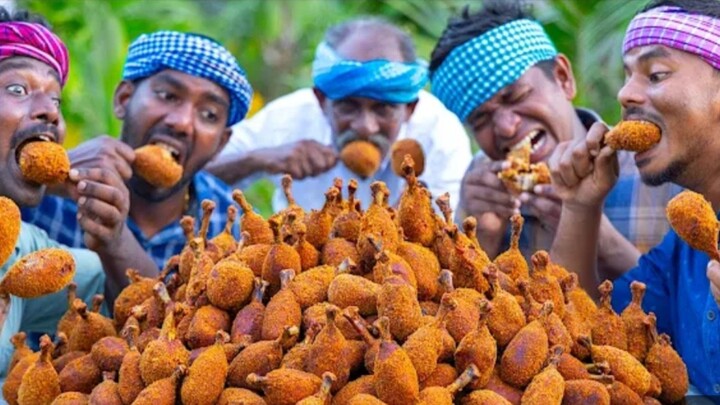 FRIED CHICKEN DRUMSTICK | Chicken Fry Recipe with Mashed Potato | Chicken Recipe Cooking In Village