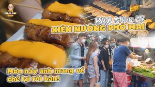 Quầy HEO XIÊN NƯỚNG PHÔ MAI thơm lừng, béo ngậy chưa một ngày vắng khách tại Chợ Hồ Thị Kỷ