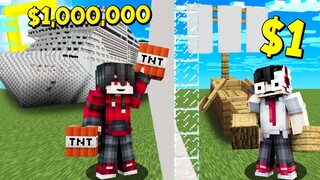 แกล้งเพื่อน!! แข่งสร้าง...สิ่งก่อสร้างสุดโกง สร้างใหญ่มาก ในมายคราฟ - (Minecraft แกล้ง)