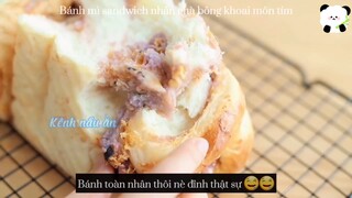 Bánh mì sandwich nhân chà bông khoai môn tím ❤️‍🔥💕 #vỉdeohaynhat