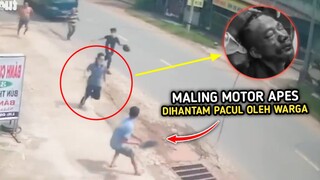 APES 🤣 !! Maling Motor Panik Jadi Bulan- Bulanan Warga !! Rekaman CCTV 2023