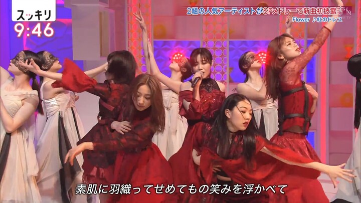 Kurenai no Dress by Flower — Live Performance on Sukkiri [11th January 2019]