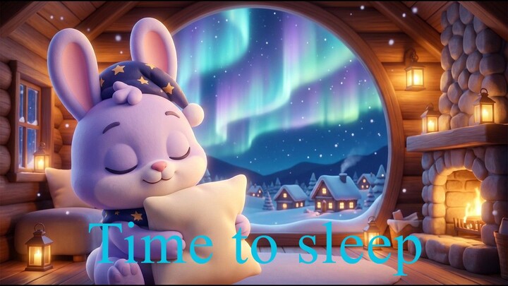 Sleepy Little Bunny Under the Northern Lights 🌌🐰 | Toddler Bedtime Music