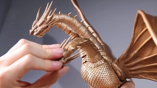 This head sculpture is really cool! Haiya movable monster 1991 King Ghidorah simple sharing