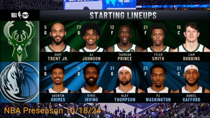 Dallas Mavericks VS Milwaukee Bucks | OCT 18 24 | NBA Preseason