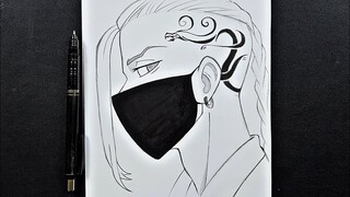 How to draw [ Dragon ] wearing face mask | step-by-step