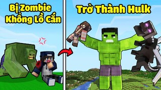 bqThanh Bị Zombie Cắn Rồi Trở Thành NGƯỜI KHỔNG LỒ XANH Trong Minecraft ! (HULK)