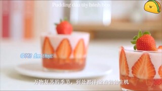 Pudding dâu tây siêu bánh bèo 💕 #videohaynhat