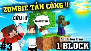 Thử thách Minecraft SINH TỒN trên 1 Block || Tập 3: Chúng tôi bị ZOMBIE tấn công trong đêm mưa