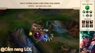 Top 5 tướng -tắt điện- Gwen khu vực đường trên  #lol