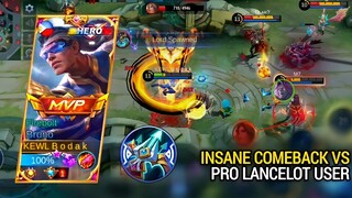 INSANE  COMEBACK VS PRO LANCELOT | BRUNO BEST BUILD AND EMBLEM MLBB