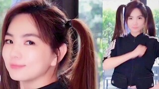 ELLA menari dengan lagu "YES! OK!" dengan kuncir kuda kembar dan memberi dirinya nilai F?