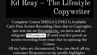 Ed Reay – The Lifestyle Copywriter  is available at low cost intrested persons DM me yes