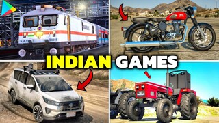 Top 5 INDIAN GAMES For Android l Best Car Game l Train Simulator l Tractor Game