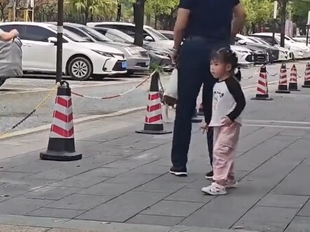 كلب يطارد ويهاجم باستمرار الأب وابنه اللذين بجانبه، بينما صاحب الكلب يراقب الأمر بكل هدوء! #كلب#