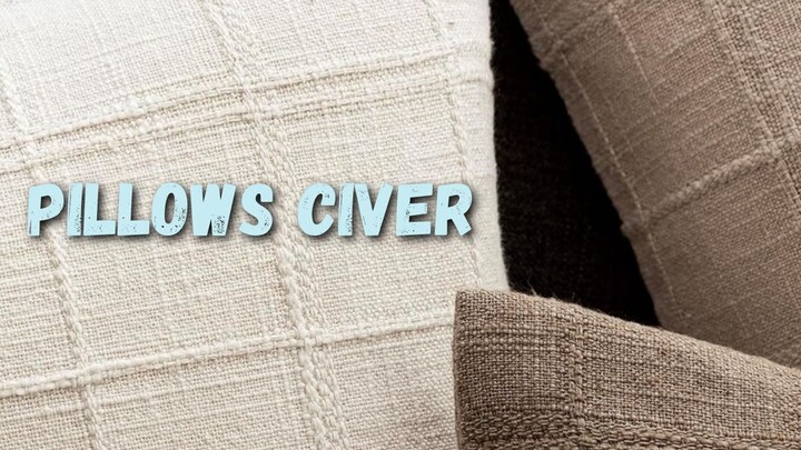 Foindtower Set of 2 Decorative Linen Check Throw Pillow Covers