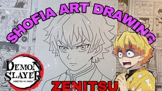 drawing zenitsu dari anime demon slayer