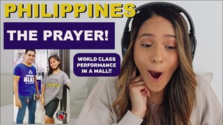 2 FILIPINO STRANGERS duet THE PRAYER -  IMPROMPTU performance in a MALL | REACTION!!