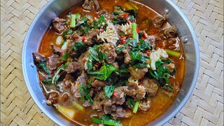 แกงอ่อมปากหนามใส้เนื้อเศษ เครื่องแกงอ่อมโขลกเองน้ำเข้มข้น สไตล์ | ครัวบ้านๆ Channel