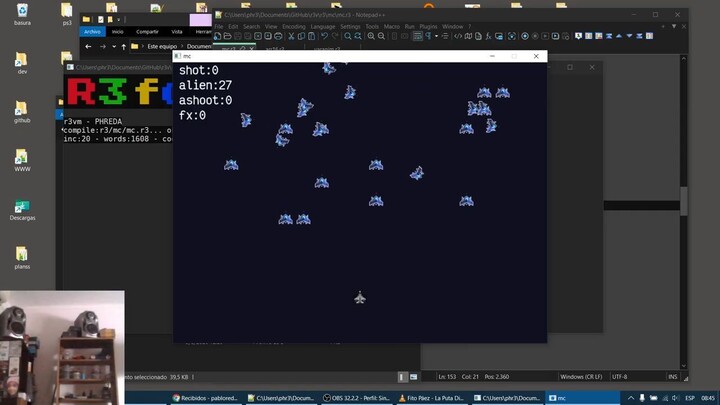coding in r3forth - shooter 2