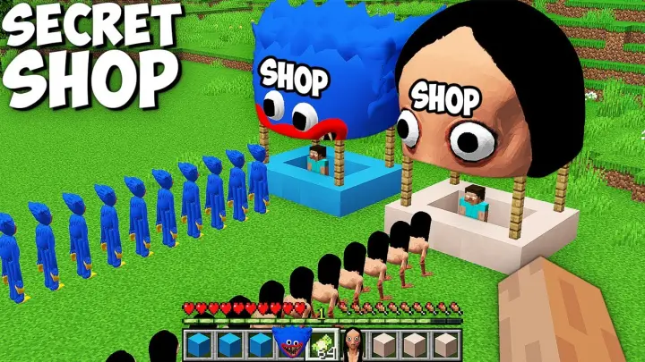 What if BUILD MOMO and HUGGY WUGGY MARKET SHOP in MINECRAFT ? GAMEPLAY MINECRAFT ANIMATIONS