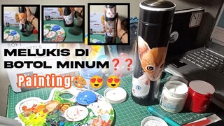 "Bosan dengan warna botol minum mu? dengan sentuhan kuas, ayo kita ubah jadi sebuah karya seni😍