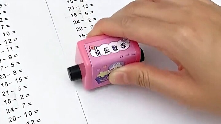 I bought an addition and subtraction stamp for my nephew during the Chinese New Year. He must be ver