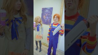 Megan as Barbie and her creepy Chucky doll boyfriend! #trending #funny #megan