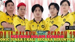 HANYA ONIC ESPORT YANG BISA! Tim MLBB  Indonesia Pertama yang 3 Kali Juara Beruntun, MPL ID S12