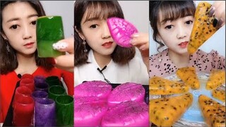 ASMR Thánh Ăn Đá Ăn Đá Lạnh Màu Sắc Hình Dạng Bất Thường Thú Vị - ASMR Ice Crunchy Eating sound#71