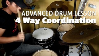 Advanced 4 Way Coordination | FILIPINO DRUM LESSON | with Jess Adan