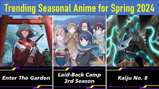 Trending Seasonal Anime for Spring 2024 | New Anime to watch 2024