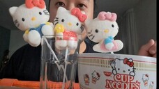 ASMR HELLO KITTY MARSHMALLOW POPS (Eating Sounds) | STORY TIME: I TRADED MY THERMOS BOTTLE